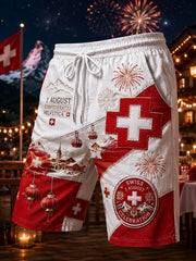 Shorts décontractés à imprimé pour la célébration de la Journée nationale des hommes