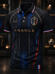 Chemise à manches courtes pour hommes, commémoration patriotique française