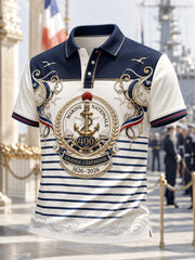 Chemise à manches courtes bleu marine pour homme