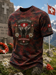 T-shirt Homme À Manches Courtes Imprimé Camouflage Militaire