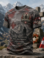 T-shirt homme à manches courtes avec imprimé camouflage de style militaire