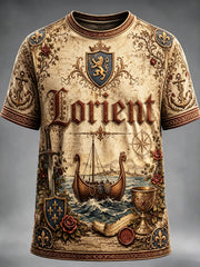 T-shirt décontracté pour homme, imprimé style vintage du Festival interceltique de Lorient