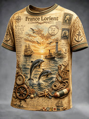 T-shirt décontracté pour homme, imprimé vintage du Festival celtique international de Bretagne à Lorient