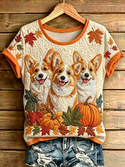 T-shirt vintage à manches courtes, ample, à imprimé animalier, pour femme