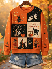 Sweat-shirt Femme Automne Halloween Chat