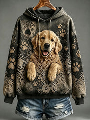 Sweat à capuche pour femme motif Golden Retriever