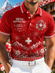 T-shirt polo à manches courtes, graphique, pour la célébration de la Journée nationale des hommes