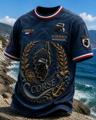 T-shirt à manches courtes pour hommes aux couleurs du drapeau de la Corse