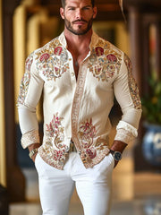 Chemise décontractée pour homme, style rétro, imprimé artistique