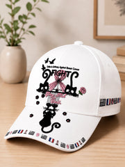 Chapeau décontracté blanc français Bretagne Breast Cancer Print