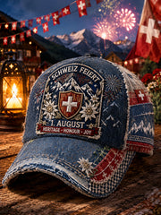 Bonnet à imprimé sur le thème du drapeau de la Fête nationale