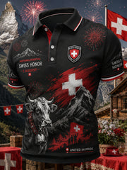 T-shirt polo à manches courtes, graphique, pour la célébration de la Journée nationale des hommes