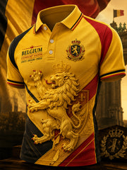 Polo à manches courtes pour homme avec imprimé patriotique commémoratif