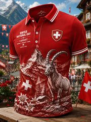 T-shirt polo à manches courtes, graphique, pour la célébration de la Journée nationale des hommes