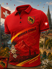 Polo Homme À Manches Courtes Motif Urbain Commémoratif