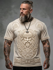 T-shirt pour homme à manches courtes, imprimé celtique d’inspiration viking, style vintage