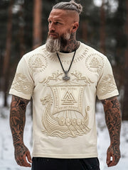 T-shirt vintage pour homme à manches courtes, motif viking celtique