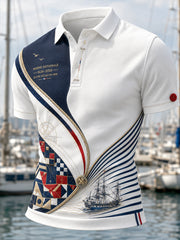 Chemise à manches courtes bleu marine pour homme