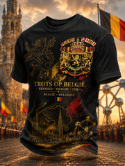 T-shirt à manches courtes pour homme avec imprimé patriotique commémoratif