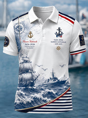 Chemise à manches courtes bleu marine pour homme