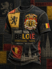 T-shirt à manches courtes pour homme avec imprimé patriotique commémoratif