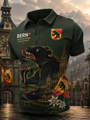 Polo manches courtes pour homme avec imprimé graphique de souvenir de ville