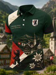 Polo manches courtes pour homme avec imprimé graphique de souvenir de ville