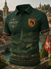 Polo manches courtes pour homme avec imprimé graphique de souvenir de ville