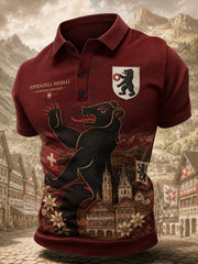 Polo manches courtes pour homme avec imprimé graphique de souvenir de ville