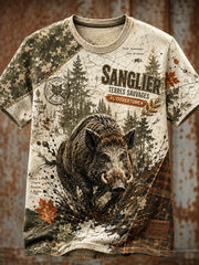 T-shirt manches courtes de chasse à la française pour homme