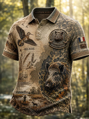T-shirt manches courtes de chasse à la française pour homme