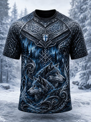 T-Shirt Homme Imprimé Art Patriotique à Thème Viking Finlandais