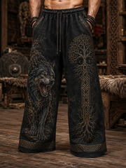 Pantalons vikings pour homme en coton et chanvre