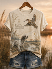 T-shirt femme à manches courtes pour la saison de chasse en France