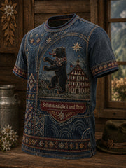 T-shirt avec impression artistique représentant un élément culturel masculin d’Appenzell, Suisse