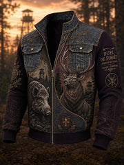Veste en patchwork de chasse pour homme, style français