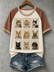 T-shirt Lovely Animal Pattern pour femmes