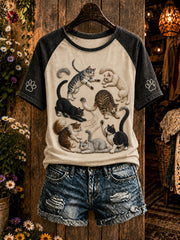 T-shirt décontracté avec imprimé animalier de style vintage