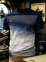 T-shirt manches courtes bleu marine pour homme
