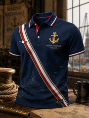 Chemise à manches courtes bleu marine pour homme