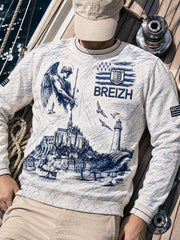 Sweat-shirt de sport décontracté pour homme, imprimé graffiti, «Route du Rhum» de Bretagne, France