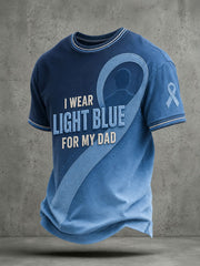T-shirts de sensibilisation au cancer de la prostate pour hommes «JE PORTE DU BLEU CLAIR POUR MON PÈRE»