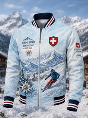 Veste pour homme ornée d’un imprimé commémoratif représentant des montagnes