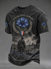 T-shirt imprimé pour hommes «N'OUBLIONS JAMAIS»
