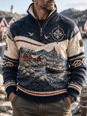 Nordic Coastal Heritage Quarter-Sweat zippé