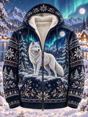 Veste à capuche en flanelle pour homme, motif animaux de la forêt nordique