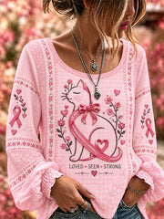 Chemise en coton et lin pour la lutte des femmes contre le cancer du sein