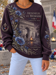 Sweat-shirt à manches longues et col rond pour la Journée du souvenir des femmes en France