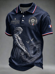 Chemise imprimée commémorative de la Journée de l'Armistice française pour hommes