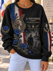 Sweat-shirt à manches longues et col rond pour la Journée du souvenir des femmes en France